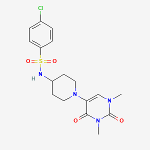 molecular formula C17H21ClN4O4S B6451637 4-chloro-N-[1-(1,3-dimethyl-2,4-dioxo-1,2,3,4-tetrahydropyrimidin-5-yl)piperidin-4-yl]benzene-1-sulfonamide CAS No. 2549015-24-7