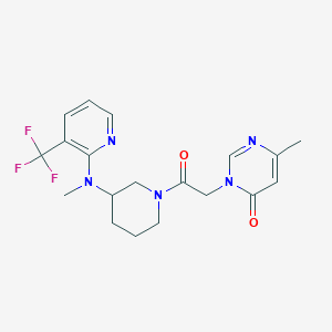 molecular formula C19H22F3N5O2 B6451642 6-methyl-3-[2-(3-{methyl[3-(trifluoromethyl)pyridin-2-yl]amino}piperidin-1-yl)-2-oxoethyl]-3,4-dihydropyrimidin-4-one CAS No. 2549018-14-4