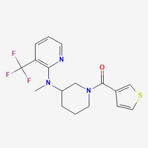 molecular formula C17H18F3N3OS B6451670 N-methyl-N-[1-(thiophene-3-carbonyl)piperidin-3-yl]-3-(trifluoromethyl)pyridin-2-amine CAS No. 2549066-28-4