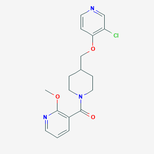 molecular formula C18H20ClN3O3 B6451673 3-(4-{[(3-chloropyridin-4-yl)oxy]methyl}piperidine-1-carbonyl)-2-methoxypyridine CAS No. 2640861-48-7