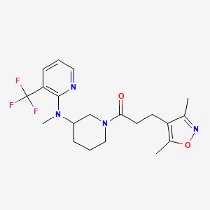 molecular formula C20H25F3N4O2 B6451690 3-(3,5-dimethyl-1,2-oxazol-4-yl)-1-(3-{methyl[3-(trifluoromethyl)pyridin-2-yl]amino}piperidin-1-yl)propan-1-one CAS No. 2549007-29-4
