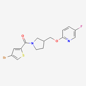 molecular formula C15H14BrFN2O2S B6451705 2-{[1-(4-bromothiophene-2-carbonyl)pyrrolidin-3-yl]methoxy}-5-fluoropyridine CAS No. 2549002-43-7