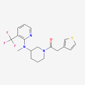 molecular formula C18H20F3N3OS B6451710 1-(3-{methyl[3-(trifluoromethyl)pyridin-2-yl]amino}piperidin-1-yl)-2-(thiophen-3-yl)ethan-1-one CAS No. 2640886-09-3