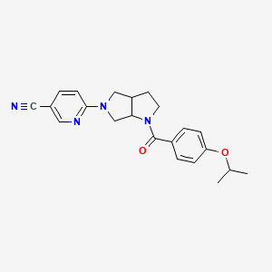 molecular formula C22H24N4O2 B6451730 6-{1-[4-(propan-2-yloxy)benzoyl]-octahydropyrrolo[3,4-b]pyrrol-5-yl}pyridine-3-carbonitrile CAS No. 2549050-25-9