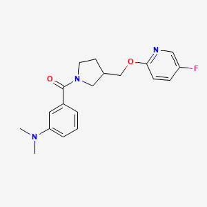 molecular formula C19H22FN3O2 B6451734 3-(3-{[(5-fluoropyridin-2-yl)oxy]methyl}pyrrolidine-1-carbonyl)-N,N-dimethylaniline CAS No. 2549062-70-4
