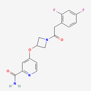 molecular formula C17H15F2N3O3 B6451764 4-({1-[2-(2,4-difluorophenyl)acetyl]azetidin-3-yl}oxy)pyridine-2-carboxamide CAS No. 2640822-30-4