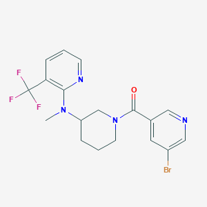 molecular formula C18H18BrF3N4O B6451790 N-[1-(5-bromopyridine-3-carbonyl)piperidin-3-yl]-N-methyl-3-(trifluoromethyl)pyridin-2-amine CAS No. 2549063-06-9