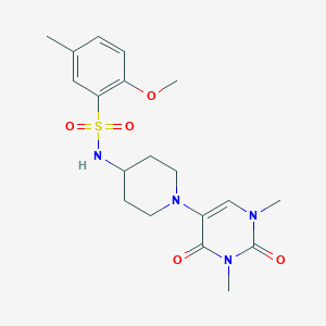 molecular formula C19H26N4O5S B6451805 N-[1-(1,3-dimethyl-2,4-dioxo-1,2,3,4-tetrahydropyrimidin-5-yl)piperidin-4-yl]-2-methoxy-5-methylbenzene-1-sulfonamide CAS No. 2548999-52-4