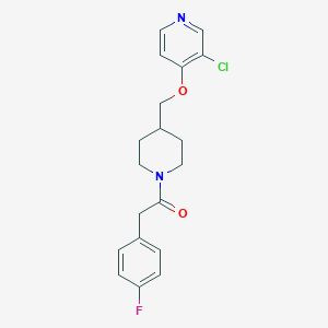 molecular formula C19H20ClFN2O2 B6451841 1-(4-{[(3-chloropyridin-4-yl)oxy]methyl}piperidin-1-yl)-2-(4-fluorophenyl)ethan-1-one CAS No. 2549029-03-8