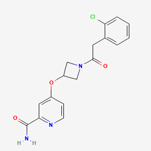 molecular formula C17H16ClN3O3 B6451848 4-({1-[2-(2-chlorophenyl)acetyl]azetidin-3-yl}oxy)pyridine-2-carboxamide CAS No. 2640829-23-6