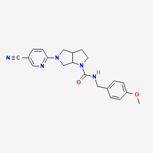 molecular formula C21H23N5O2 B6451852 5-(5-cyanopyridin-2-yl)-N-[(4-methoxyphenyl)methyl]-octahydropyrrolo[3,4-b]pyrrole-1-carboxamide CAS No. 2549025-16-1