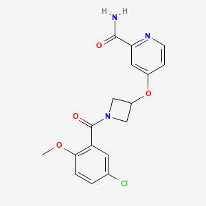 molecular formula C17H16ClN3O4 B6451883 4-{[1-(5-chloro-2-methoxybenzoyl)azetidin-3-yl]oxy}pyridine-2-carboxamide CAS No. 2640828-56-2