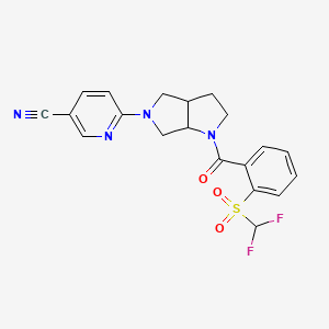 molecular formula C20H18F2N4O3S B6451889 6-[1-(2-difluoromethanesulfonylbenzoyl)-octahydropyrrolo[2,3-c]pyrrol-5-yl]pyridine-3-carbonitrile CAS No. 2549032-22-4