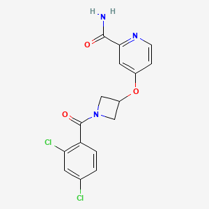 molecular formula C16H13Cl2N3O3 B6451898 4-{[1-(2,4-dichlorobenzoyl)azetidin-3-yl]oxy}pyridine-2-carboxamide CAS No. 2640828-78-8