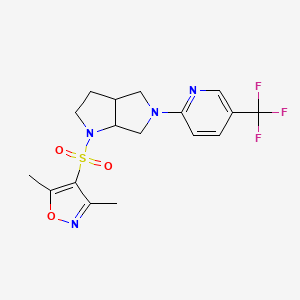 molecular formula C17H19F3N4O3S B6451902 2-{1-[(3,5-dimethyl-1,2-oxazol-4-yl)sulfonyl]-octahydropyrrolo[2,3-c]pyrrol-5-yl}-5-(trifluoromethyl)pyridine CAS No. 2549000-23-7