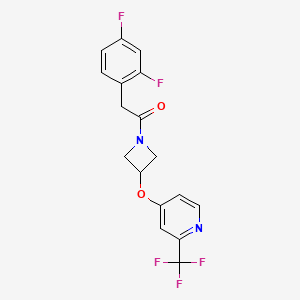 molecular formula C17H13F5N2O2 B6451921 2-(2,4-difluorophenyl)-1-(3-{[2-(trifluoromethyl)pyridin-4-yl]oxy}azetidin-1-yl)ethan-1-one CAS No. 2640863-29-0
