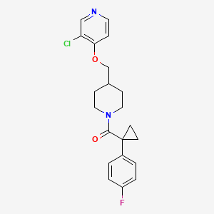 molecular formula C21H22ClFN2O2 B6451935 3-chloro-4-({1-[1-(4-fluorophenyl)cyclopropanecarbonyl]piperidin-4-yl}methoxy)pyridine CAS No. 2548997-90-4