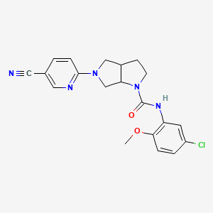 molecular formula C20H20ClN5O2 B6451942 N-(5-chloro-2-methoxyphenyl)-5-(5-cyanopyridin-2-yl)-octahydropyrrolo[3,4-b]pyrrole-1-carboxamide CAS No. 2549012-94-2