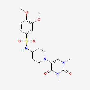 molecular formula C19H26N4O6S B6451983 N-[1-(1,3-dimethyl-2,4-dioxo-1,2,3,4-tetrahydropyrimidin-5-yl)piperidin-4-yl]-3,4-dimethoxybenzene-1-sulfonamide CAS No. 2549035-71-2