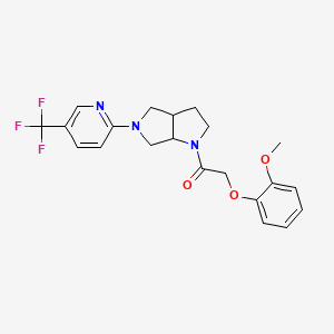 molecular formula C21H22F3N3O3 B6451984 2-(2-methoxyphenoxy)-1-{5-[5-(trifluoromethyl)pyridin-2-yl]-octahydropyrrolo[3,4-b]pyrrol-1-yl}ethan-1-one CAS No. 2549034-70-8