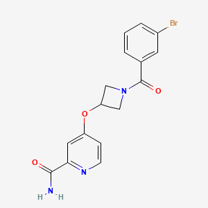 molecular formula C16H14BrN3O3 B6452008 4-{[1-(3-bromobenzoyl)azetidin-3-yl]oxy}pyridine-2-carboxamide CAS No. 2640969-04-4