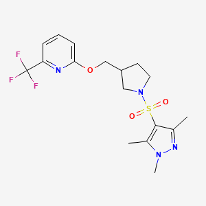 2-(trifluoromethyl)-6-({1-[(1,3,5-trimethyl-1H-pyrazol-4-yl)sulfonyl]pyrrolidin-3-yl}methoxy)pyridine