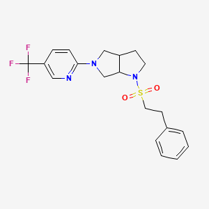 molecular formula C20H22F3N3O2S B6452229 2-[1-(2-phenylethanesulfonyl)-octahydropyrrolo[2,3-c]pyrrol-5-yl]-5-(trifluoromethyl)pyridine CAS No. 2549029-13-0