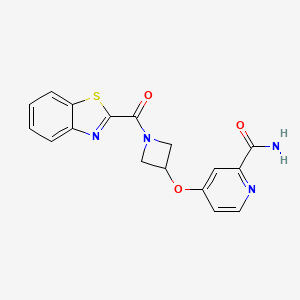 molecular formula C17H14N4O3S B6452238 4-{[1-(1,3-benzothiazole-2-carbonyl)azetidin-3-yl]oxy}pyridine-2-carboxamide CAS No. 2640976-16-3