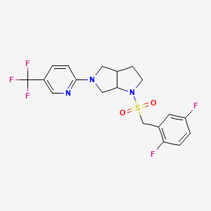 molecular formula C19H18F5N3O2S B6452239 2-{1-[(2,5-difluorophenyl)methanesulfonyl]-octahydropyrrolo[2,3-c]pyrrol-5-yl}-5-(trifluoromethyl)pyridine CAS No. 2548978-10-3