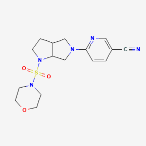 molecular formula C16H21N5O3S B6452252 6-[1-(morpholine-4-sulfonyl)-octahydropyrrolo[2,3-c]pyrrol-5-yl]pyridine-3-carbonitrile CAS No. 2549001-07-0