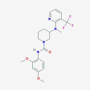molecular formula C21H25F3N4O3 B6452253 N-(2,4-dimethoxyphenyl)-3-{methyl[3-(trifluoromethyl)pyridin-2-yl]amino}piperidine-1-carboxamide CAS No. 2549023-06-3
