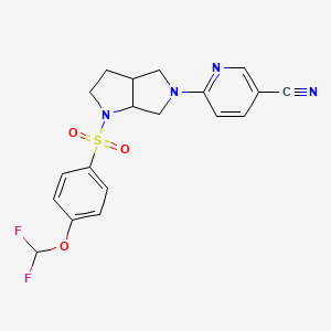 molecular formula C19H18F2N4O3S B6452270 6-{1-[4-(difluoromethoxy)benzenesulfonyl]-octahydropyrrolo[2,3-c]pyrrol-5-yl}pyridine-3-carbonitrile CAS No. 2548978-96-5