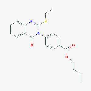 molecular formula C21H22N2O3S B6452297 butyl 4-[2-(ethylsulfanyl)-4-oxo-3,4-dihydroquinazolin-3-yl]benzoate CAS No. 2640885-60-3