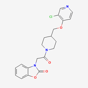 molecular formula C20H20ClN3O4 B6452335 3-[2-(4-{[(3-chloropyridin-4-yl)oxy]methyl}piperidin-1-yl)-2-oxoethyl]-2,3-dihydro-1,3-benzoxazol-2-one CAS No. 2640888-60-2