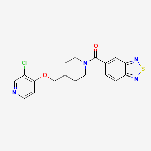molecular formula C18H17ClN4O2S B6452340 5-(4-{[(3-chloropyridin-4-yl)oxy]methyl}piperidine-1-carbonyl)-2,1,3-benzothiadiazole CAS No. 2640829-58-7