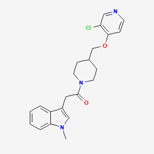 molecular formula C22H24ClN3O2 B6452344 1-(4-{[(3-chloropyridin-4-yl)oxy]methyl}piperidin-1-yl)-2-(1-methyl-1H-indol-3-yl)ethan-1-one CAS No. 2640967-31-1