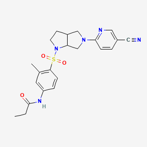 molecular formula C22H25N5O3S B6452349 N-(4-{[5-(5-cyanopyridin-2-yl)-octahydropyrrolo[2,3-c]pyrrol-1-yl]sulfonyl}-3-methylphenyl)propanamide CAS No. 2548998-32-7