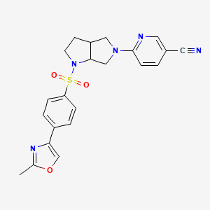 molecular formula C22H21N5O3S B6452382 6-{1-[4-(2-methyl-1,3-oxazol-4-yl)benzenesulfonyl]-octahydropyrrolo[2,3-c]pyrrol-5-yl}pyridine-3-carbonitrile CAS No. 2549023-33-6