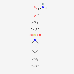 molecular formula C20H22N2O4S B6452391 2-[4-({6-phenyl-2-azaspiro[3.3]heptan-2-yl}sulfonyl)phenoxy]acetamide CAS No. 2640889-71-8