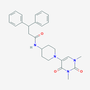 N-[1-(1,3-dimethyl-2,4-dioxo-1,2,3,4-tetrahydropyrimidin-5-yl)piperidin-4-yl]-3,3-diphenylpropanamide