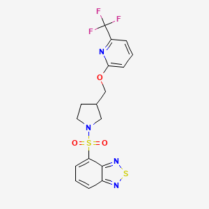 molecular formula C17H15F3N4O3S2 B6452399 4-{[3-({[6-(trifluoromethyl)pyridin-2-yl]oxy}methyl)pyrrolidin-1-yl]sulfonyl}-2,1,3-benzothiadiazole CAS No. 2548998-44-1