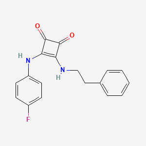 molecular formula C18H15FN2O2 B6452405 3-[(4-fluorophenyl)amino]-4-[(2-phenylethyl)amino]cyclobut-3-ene-1,2-dione CAS No. 2640962-93-0