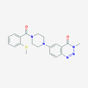 molecular formula C20H21N5O2S B6452446 3-methyl-6-{4-[2-(methylsulfanyl)benzoyl]piperazin-1-yl}-3,4-dihydro-1,2,3-benzotriazin-4-one CAS No. 2549005-15-2