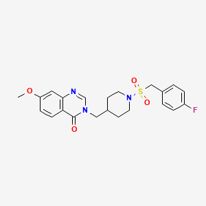 3-({1-[(4-fluorophenyl)methanesulfonyl]piperidin-4-yl}methyl)-7-methoxy-3,4-dihydroquinazolin-4-one