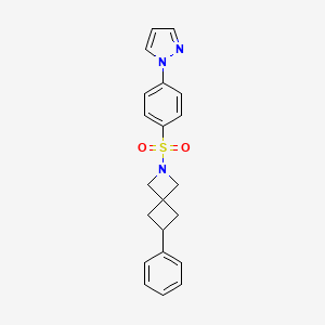 6-phenyl-2-[4-(1H-pyrazol-1-yl)benzenesulfonyl]-2-azaspiro[3.3]heptane