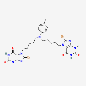 3-methyl-8-[(4-methylphenyl)amino]-7-{5-[(4-methylphenyl)amino]pentyl}-2,3,6,7-tetrahydro-1H-purine-2,6-dione