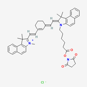 molecular formula C49H52ClN3O4 B6452482 3-{6-[(2,5-dioxopyrrolidin-1-yl)oxy]-6-oxohexyl}-1,1-dimethyl-2-[(1E)-2-[(3E)-3-{2-[(2Z)-1,1,3-trimethyl-1H,2H,3H-benzo[e]indol-2-ylidene]ethylidene}cyclohex-1-en-1-yl]ethenyl]-1H-benzo[e]indol-3-ium CAS No. 1469278-04-3