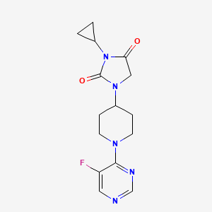 molecular formula C15H18FN5O2 B6452519 3-cyclopropyl-1-[1-(5-fluoropyrimidin-4-yl)piperidin-4-yl]imidazolidine-2,4-dione CAS No. 2549012-89-5