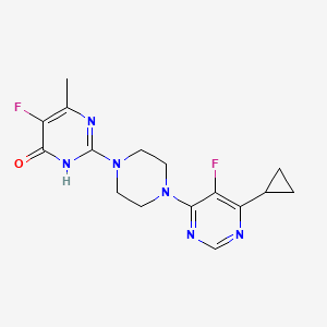 2-[4-(6-cyclopropyl-5-fluoropyrimidin-4-yl)piperazin-1-yl]-5-fluoro-6-methyl-3,4-dihydropyrimidin-4-one