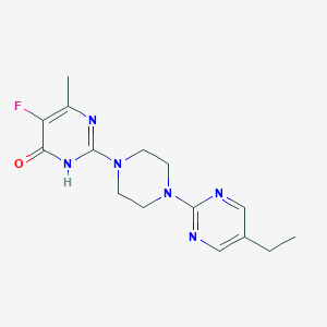 molecular formula C15H19FN6O B6452534 2-[4-(5-ethylpyrimidin-2-yl)piperazin-1-yl]-5-fluoro-6-methyl-3,4-dihydropyrimidin-4-one CAS No. 2549011-77-8